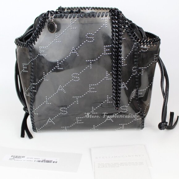 NEW STELLA MCCARTNEY Small Monogram PVC Tote | Sleek & Eco-Chic Bag - Picture 2 of 16